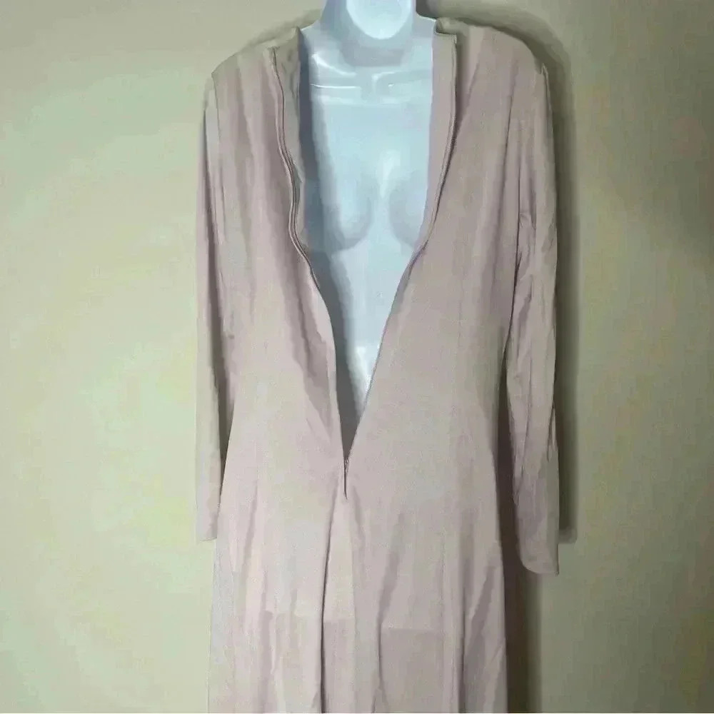 Vintage 70s Lilli Diamond Pink Gown Long Sleeve Embroidered Maxi Dress Small - Picture 4 of 12